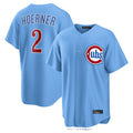 tocy C.Cubs #2 Nico Hoerner Player Light Blue Home Game Stitched Jerseys