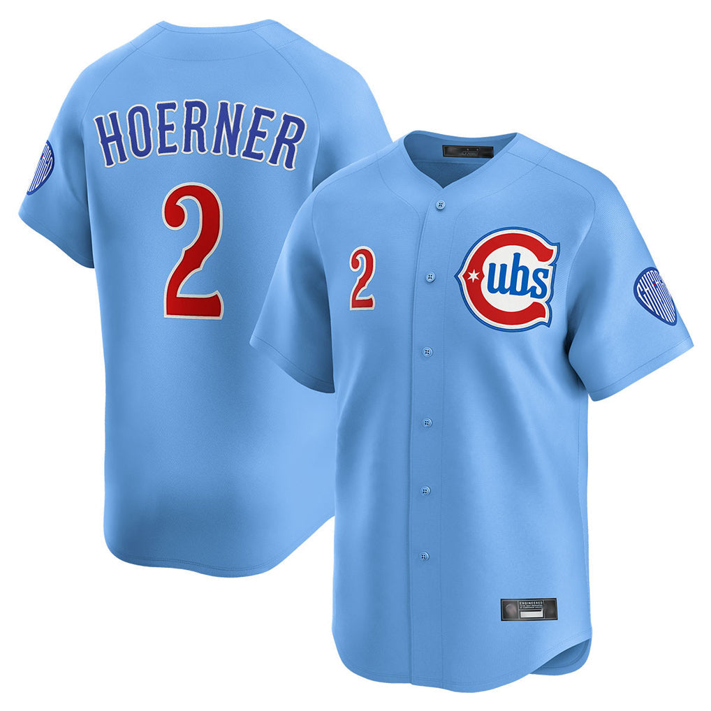 tocy C.Cubs #2 Nico Hoerner Player Light Blue Limited Home Stitched Jerseys