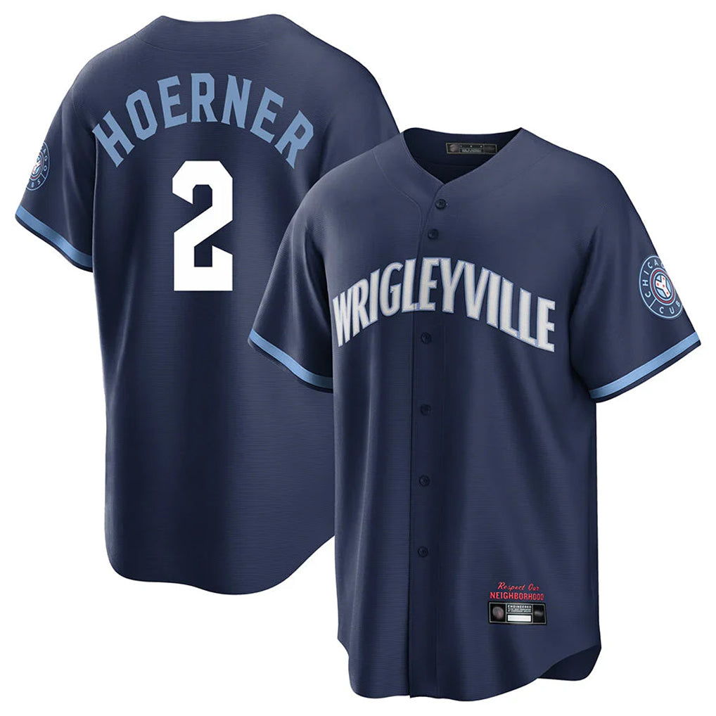 tocy C.Cubs #2 Nico Hoerner Player Navy City Connect Home Game Stitched Jerseys