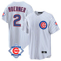 tocy C.Cubs #2 Nico Hoerner Player White 150th Anniversary Home Game Stitched Jerseys