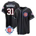 tocy C.Cubs #31 Greg Maddux Player Black Fashion Out 150th Anniversary Game Stitched Jerseys