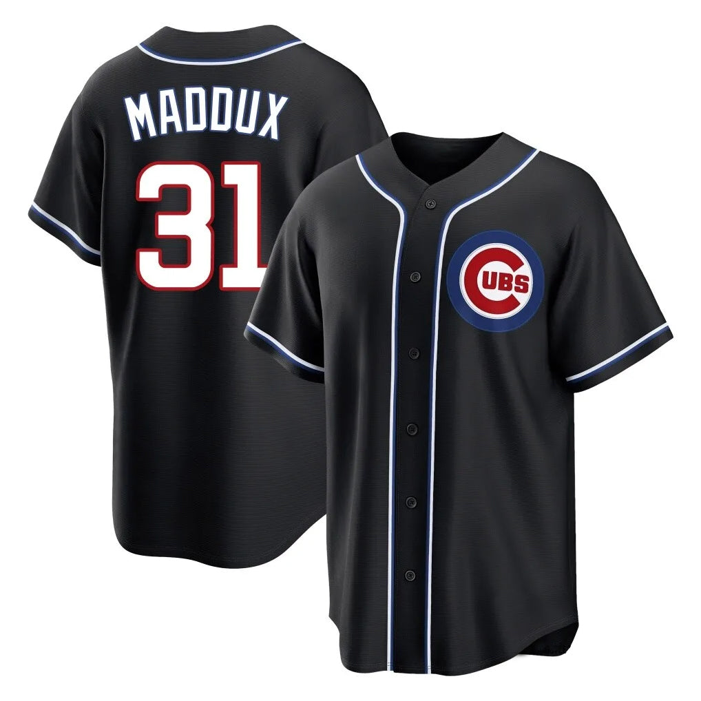 tocy C.Cubs #31 Greg Maddux Player Black Fashion Out Game Stitched Jerseys