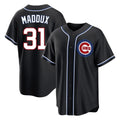tocy C.Cubs #31 Greg Maddux Player Black Fashion Out Game Stitched Jerseys