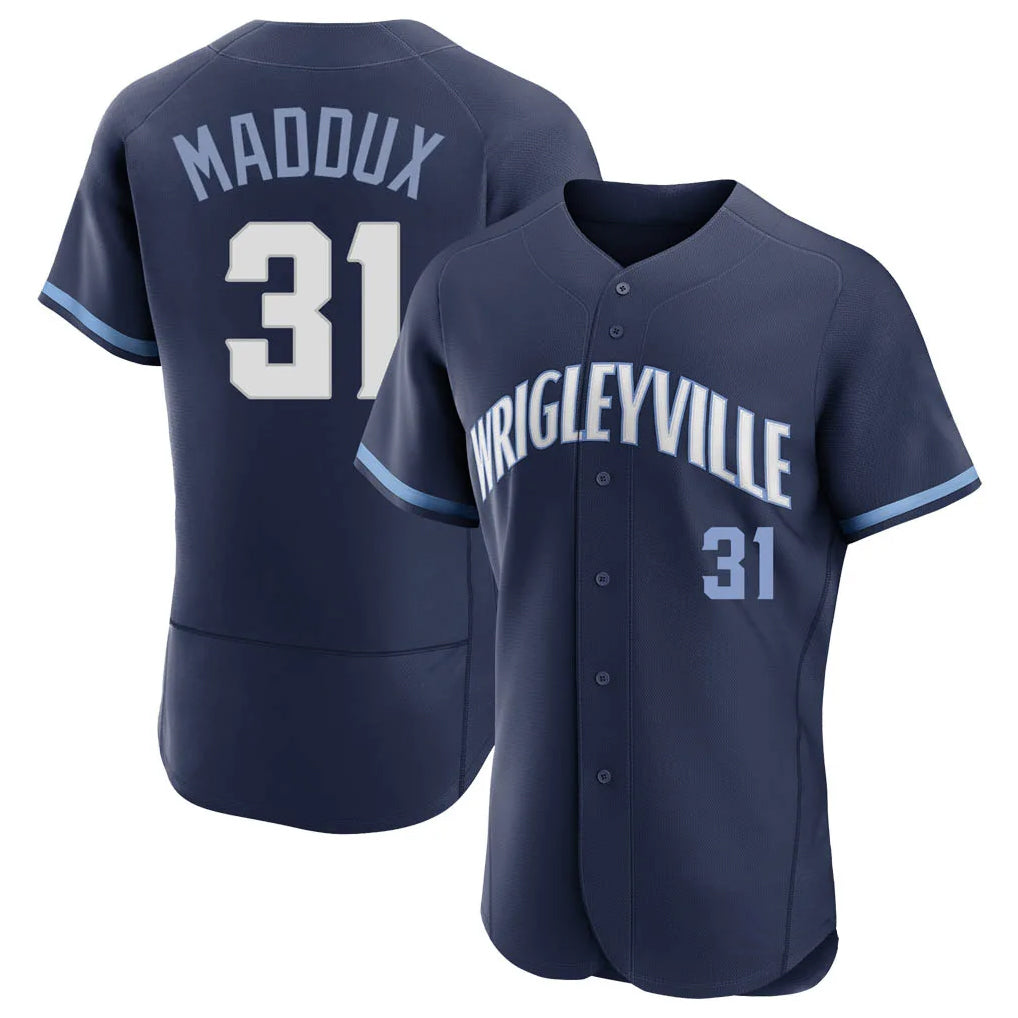 tocy C.Cubs #31 Greg Maddux Player Navy City Connect Limited Elite Home Stitched Jerseys