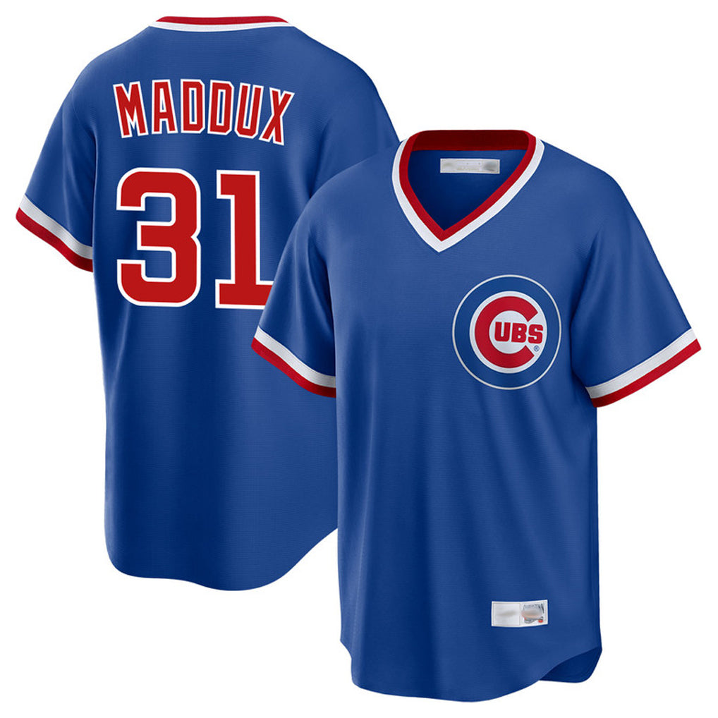 tocy C.Cubs #31 Greg Maddux Player Royal T-shirt Cooperstown Collection Limited Stitched Jerseys