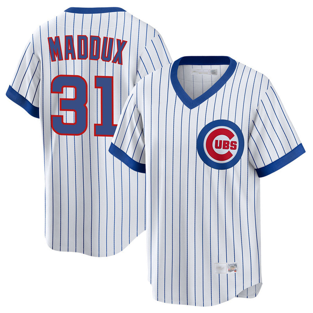 tocy C.Cubs #31 Greg Maddux Player White T-shirt Cooperstown Collection Limited Stitched Jerseys