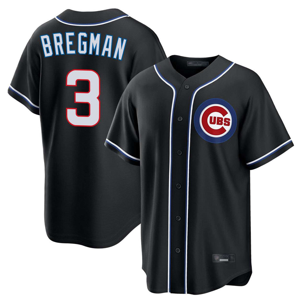 tocy C.Cubs #3 Alex Bregman Black Fashion Out Game Stitched Jerseys