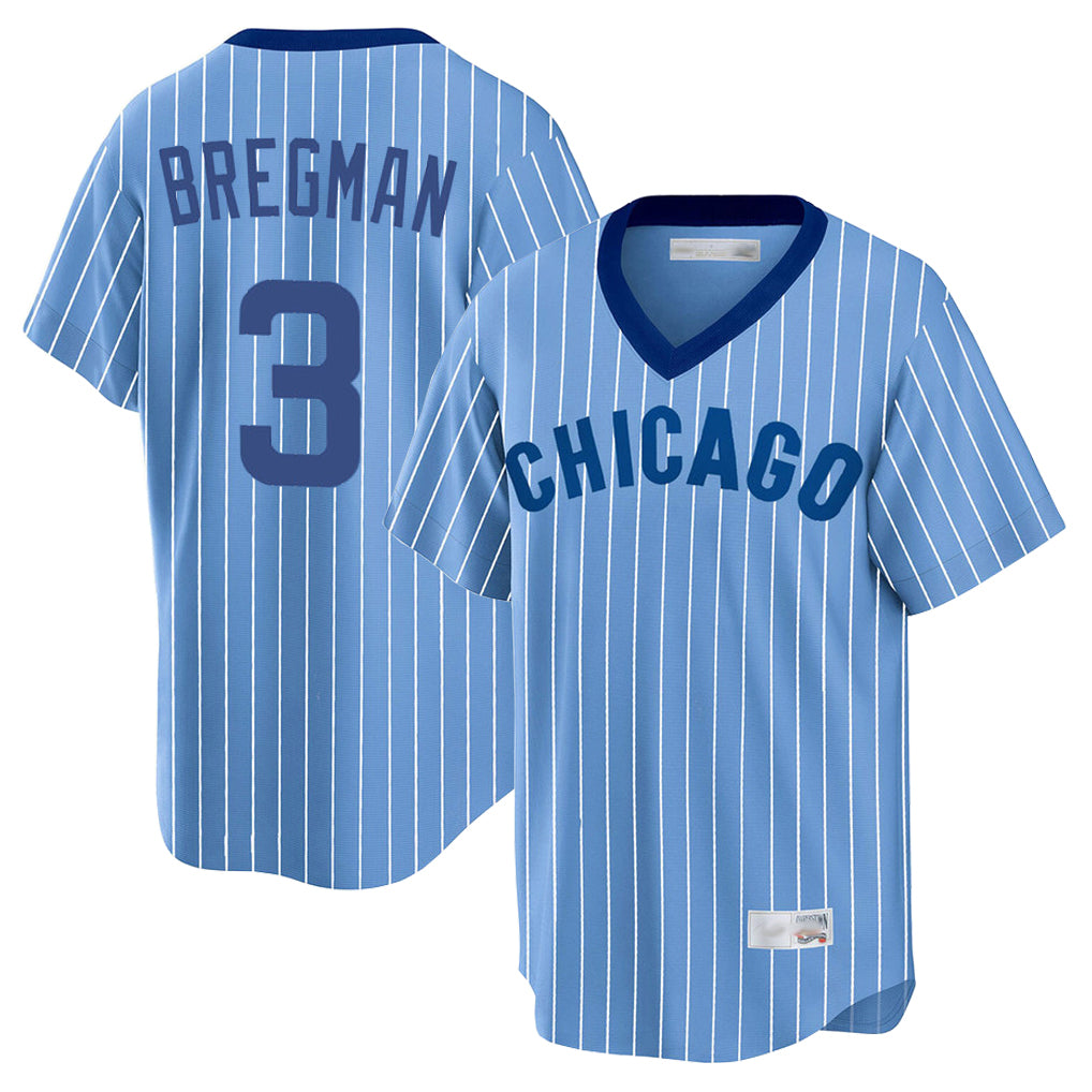 tocy C.Cubs #3 Alex Bregman Blue T-shirt Cooperstown Collection Limited Stitched Jerseys