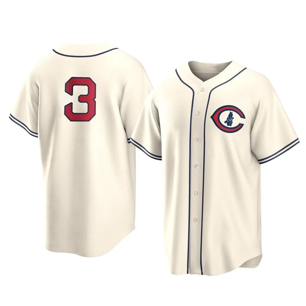 tocy C.Cubs #3 Alex Bregman Cream Field of Dreams Home Game Stitched Jerseys