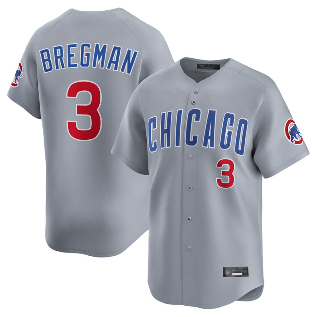 tocy C.Cubs #3 Alex Bregman Gray Road Limited Home Stitched Jerseys