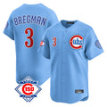 tocy C.Cubs #3 Alex Bregman Light Blue 150th Anniversary Limited Home Stitched Jerseys