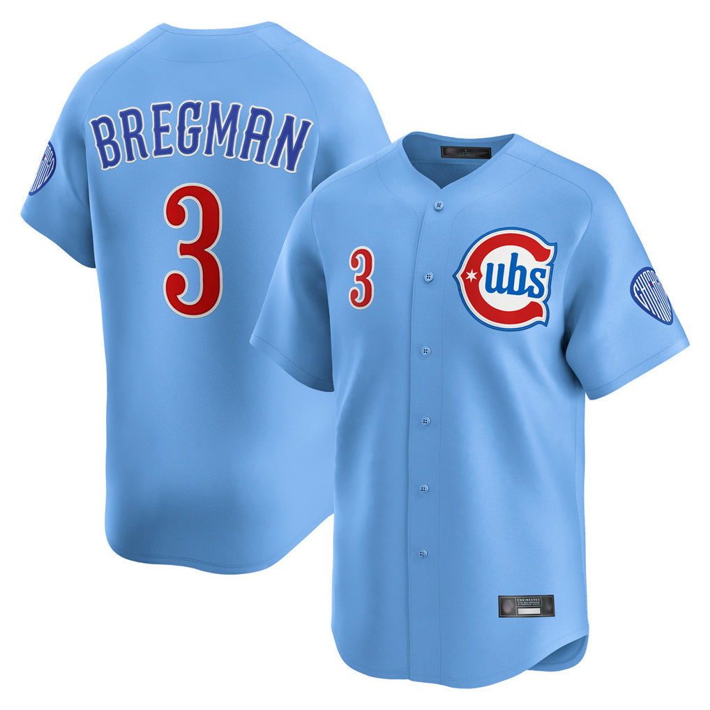 tocy C.Cubs #3 Alex Bregman Light Blue Limited Home Stitched Jerseys