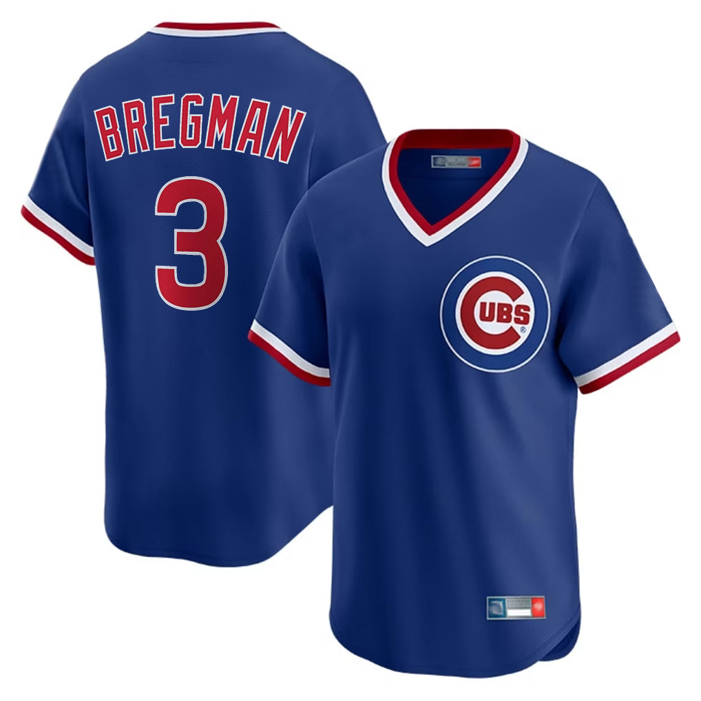 tocy C.Cubs #3 Alex Bregman Royal T-shirt Cooperstown Collection Limited Stitched Jerseys