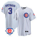 tocy C.Cubs #3 Alex Bregman White 150th Anniversary Home Game Stitched Jerseys