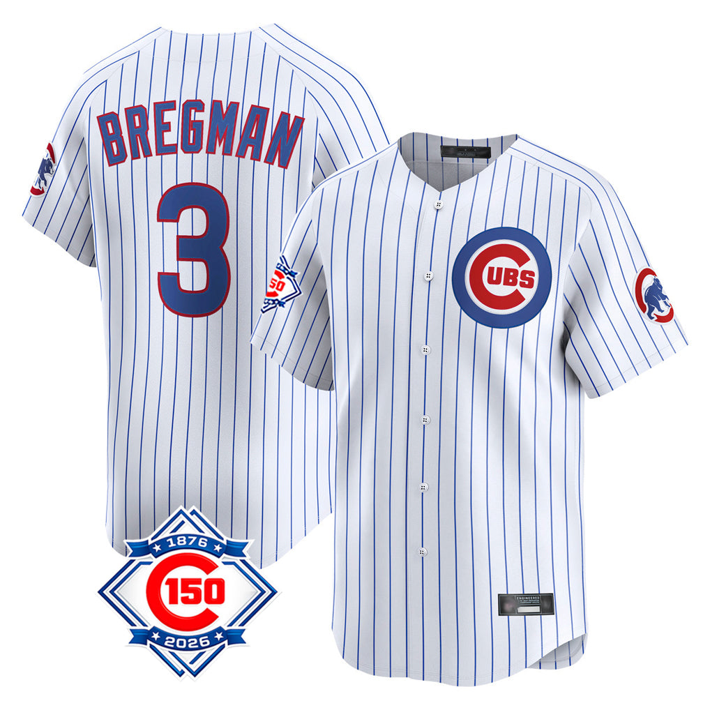 tocy C.Cubs #3 Alex Bregman White Game Home Stitched Jerseys