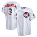 tocy C.Cubs #3 Alex Bregman White USA 250 Fourth of July Home Stadium Jersey