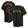 tocy C.Cubs #4 Pete Crow-Armstrong Player Black Snake Skin City Game Stitched Jerseys