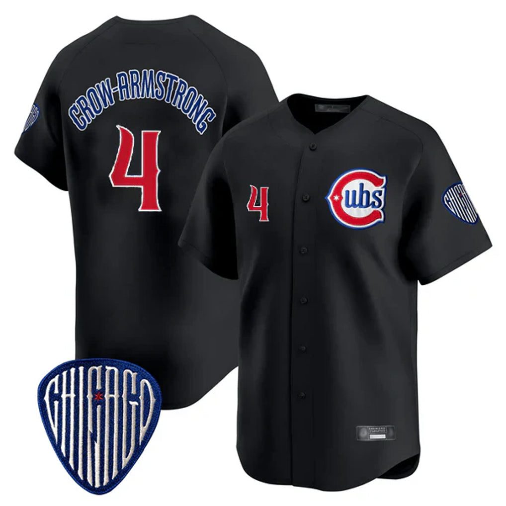 tocy C.Cubs #4 Pete Crow-Armstrong Player Black Vapor Premier Limited Home Stitched Jerseys