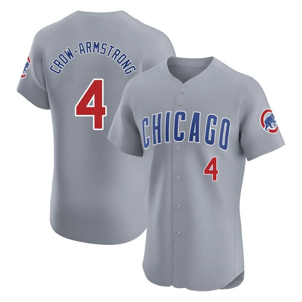 tocy C.Cubs #4 Pete Crow-Armstrong Player Gray Road Limited Elite Home Stitched Jerseys