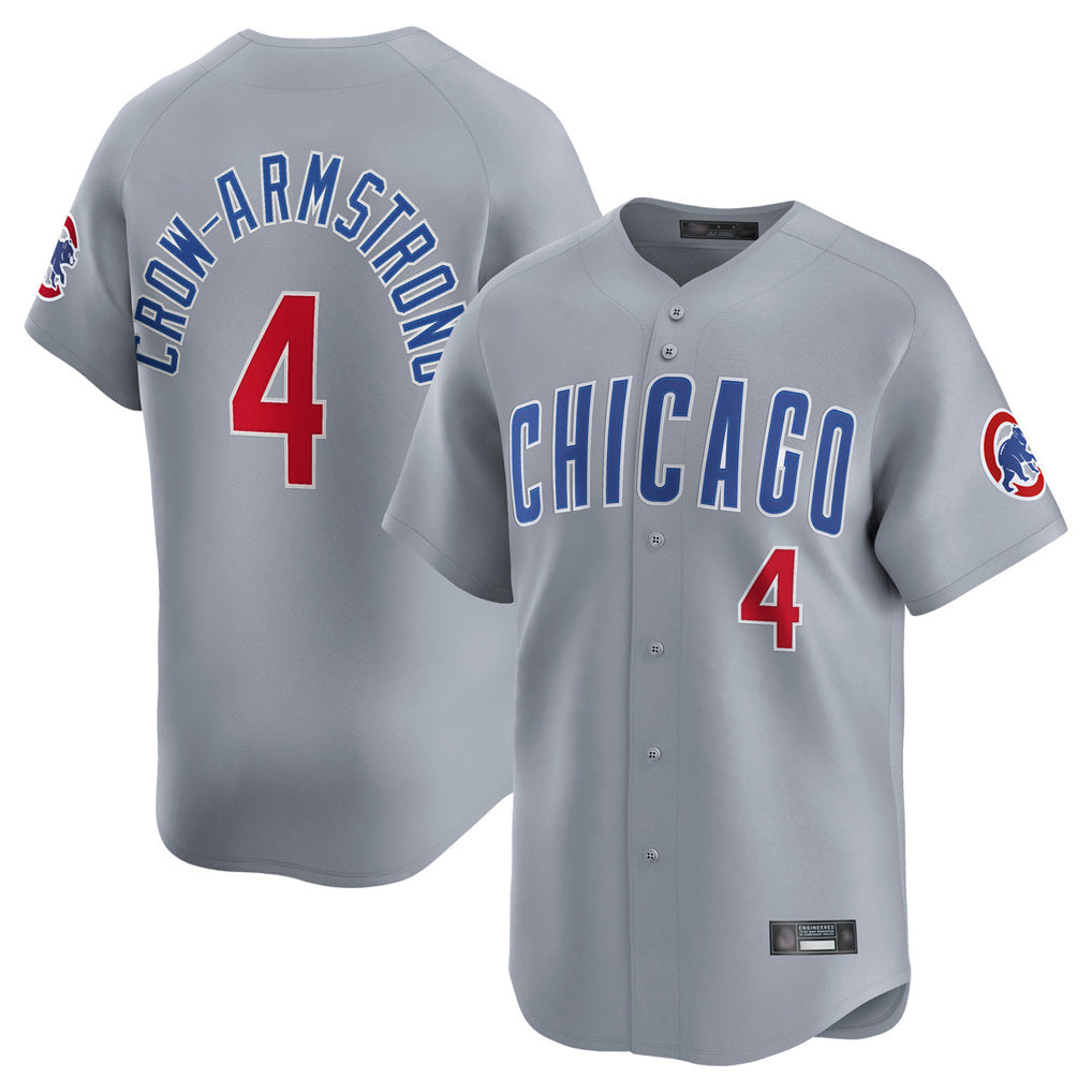 tocy C.Cubs #4 Pete Crow-Armstrong Player Gray Road Limited Home Stitched Jerseys