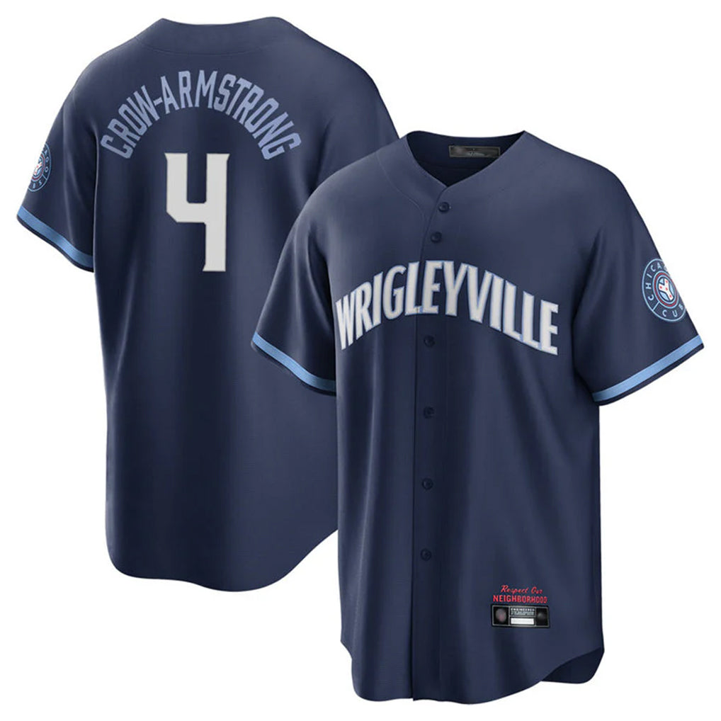 tocy C.Cubs #4 Pete Crow-Armstrong Player Navy City Connect Home Game Stitched Jerseys