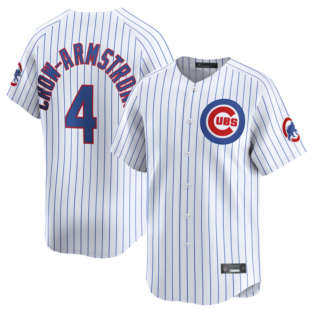 tocy C.Cubs #4 Pete Crow-Armstrong Player White Limited Home Game Stitched Jerseys