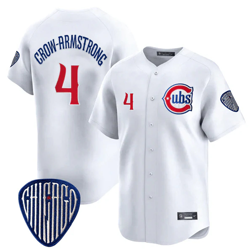 tocy C.Cubs #4 Pete Crow-Armstrong Player White Vapor Premier Limited Home Stitched Jerseys