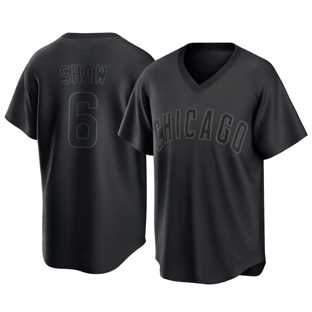 tocy C.Cubs #6 Matt Shaw Player Black T-shirt Home Game Stitched Jerseys