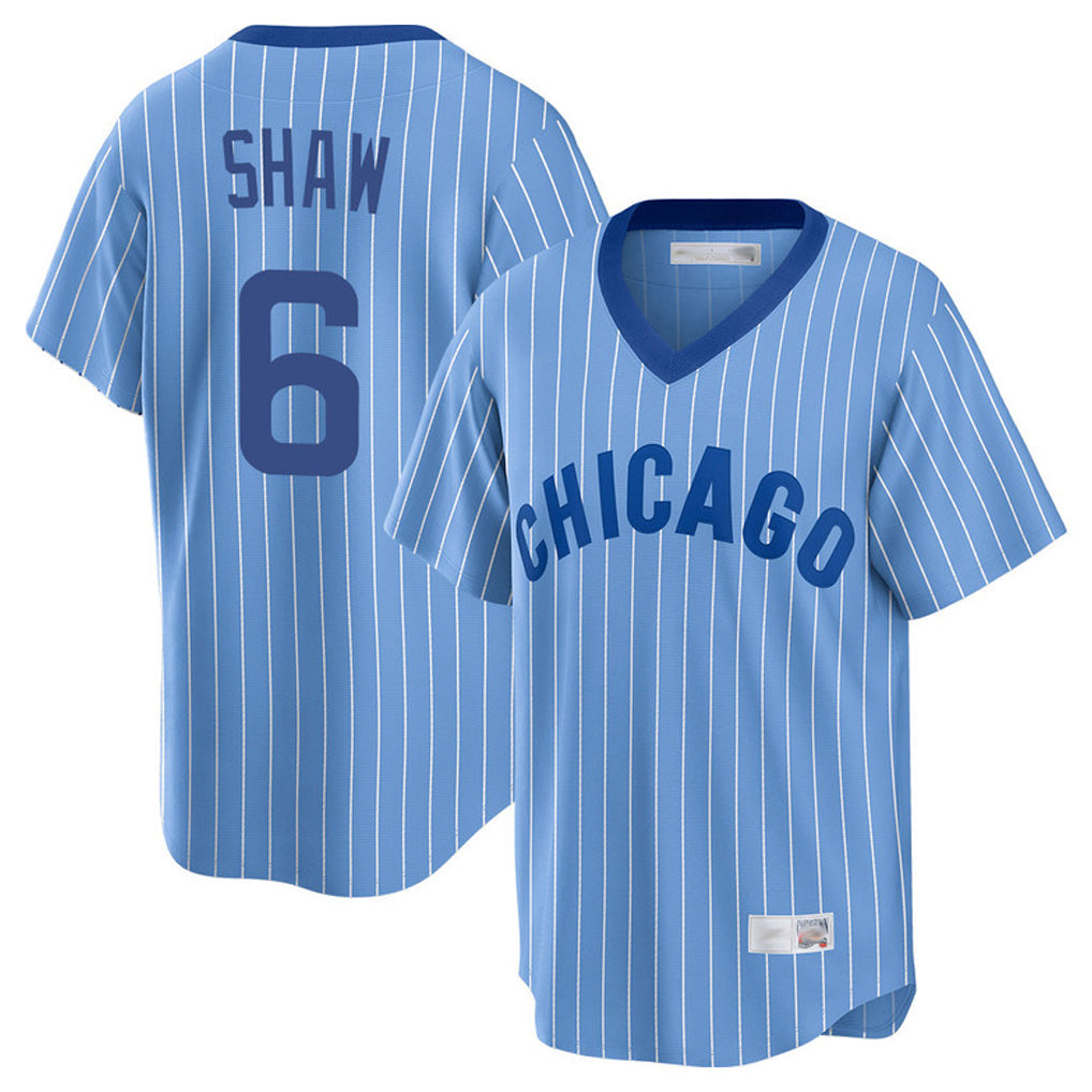 tocy C.Cubs #6 Matt Shaw Player Blue T-shirt Cooperstown Collection Limited Stitched Jerseys