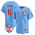 tocy C.Cubs #6 Matt Shaw Player Light Blue 150th Anniversary Limited Home Stitched Jerseys