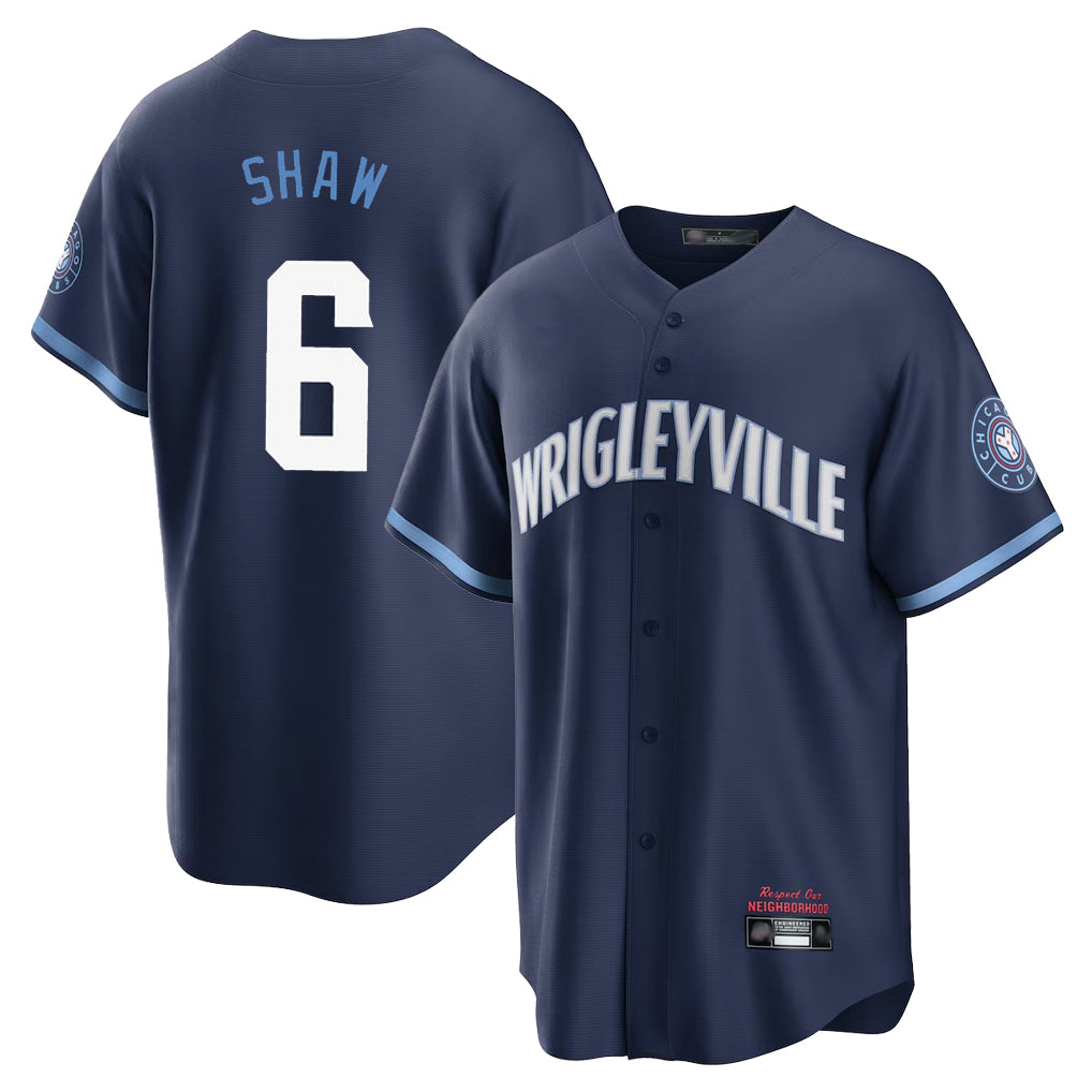 tocy C.Cubs #6 Matt Shaw Player Navy City Connect Home Game Stitched Jerseys