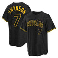 tocy C.Cubs #7 Dansby Swanson Player Black Snake Skin City Game Stitched Jerseys
