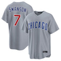 tocy C.Cubs #7 Dansby Swanson Player Gray Home Game Stitched Jerseys