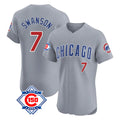 tocy C.Cubs #7 Dansby Swanson Player Gray Road 150th Anniversary Limited Elite Home Stitched Jerseys