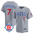 tocy C.Cubs #7 Dansby Swanson Player Gray Road 150th Anniversary Limited Home Stitched Jerseys