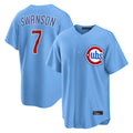 tocy C.Cubs #7 Dansby Swanson Player Light Blue Home Game Stitched Jerseys