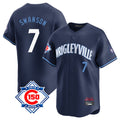 tocy C.Cubs #7 Dansby Swanson Player Navy City Connect 150th Anniversary Limited Home Stitched Jerseys