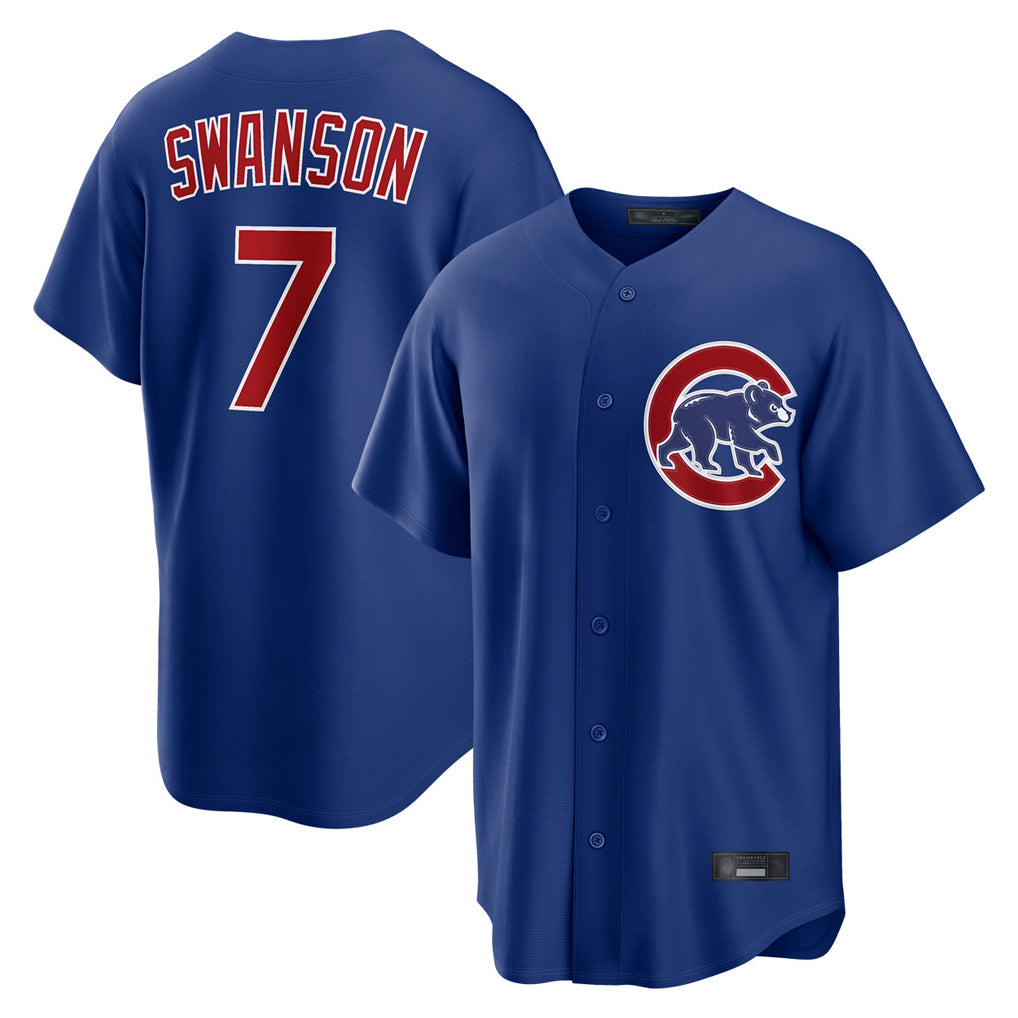 tocy C.Cubs #7 Dansby Swanson Player Royal Home Game Stitched Jerseys