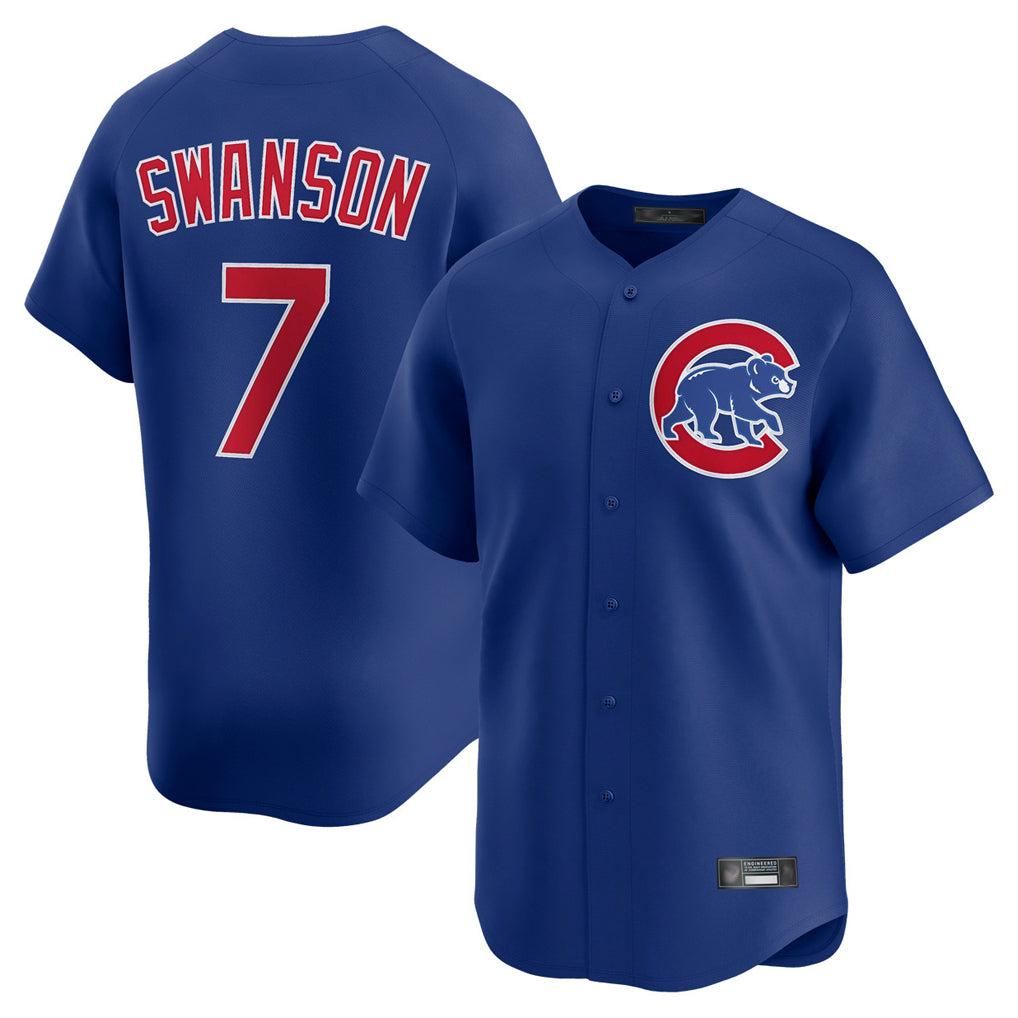 tocy C.Cubs #7 Dansby Swanson Player Royal Limited Home Stitched Jerseys