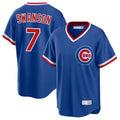 tocy C.Cubs #7 Dansby Swanson Player Royal T-shirt Cooperstown Collection Limited Stitched Jerseys
