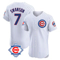 tocy C.Cubs #7 Dansby Swanson Player White Limited Elite Home Game Stitched Jerseys