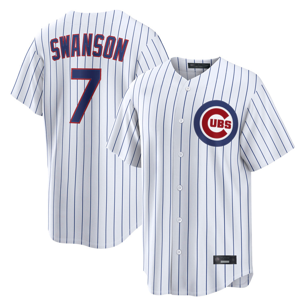 tocy C.Cubs #7 Dansby Swanson Player White Game Home Stitched Jerseys