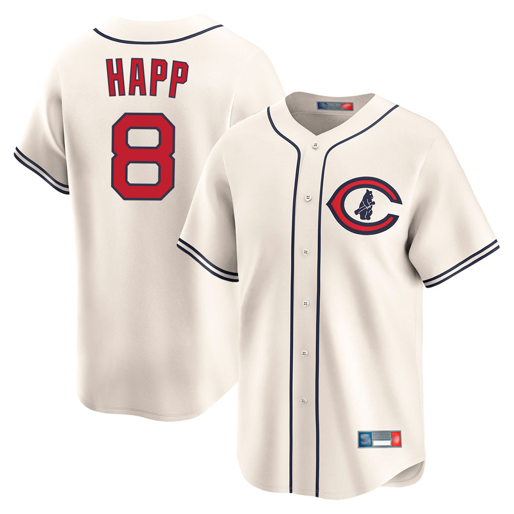 tocy C.Cubs #8 Ian Happ Player Cream Field of Dreams Limited Home Game Stitched Jerseys
