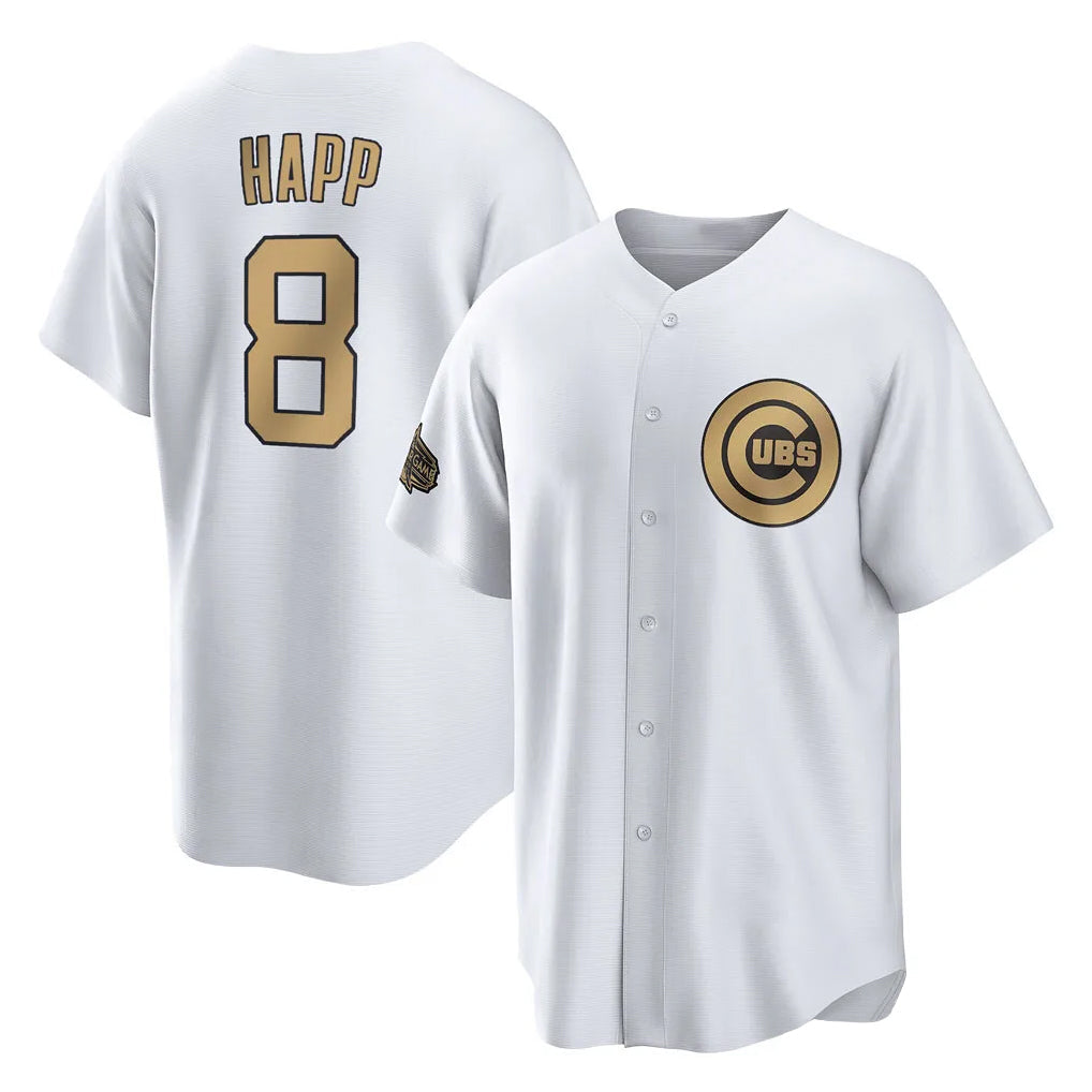 tocy C.Cubs #8 Ian Happ Player Gold All-Star Game Home Stitched Jerseys
