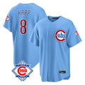 tocy C.Cubs #8 Ian Happ Player Light Blue 150th Anniversary Home Game Stitched Jerseys