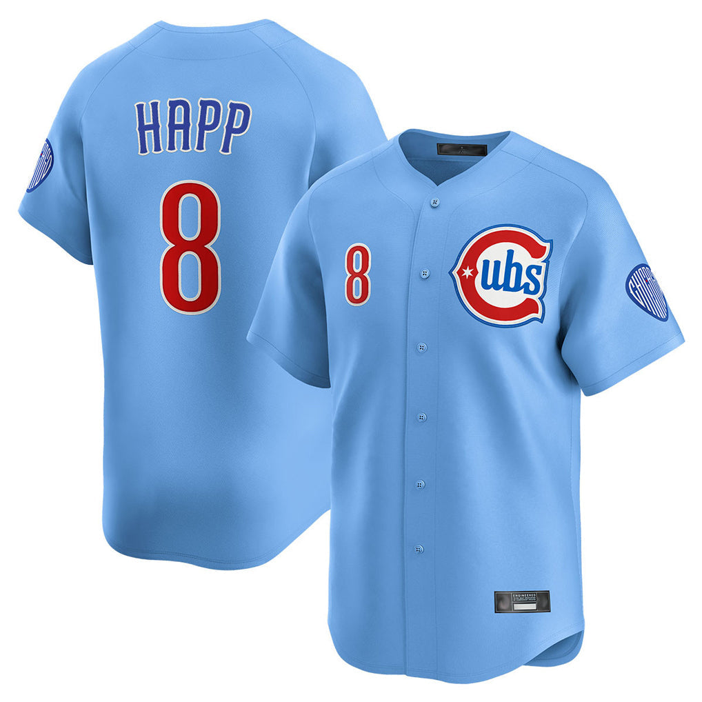 tocy C.Cubs #8 Ian Happ Player Light Blue Limited Home Stitched Jerseys