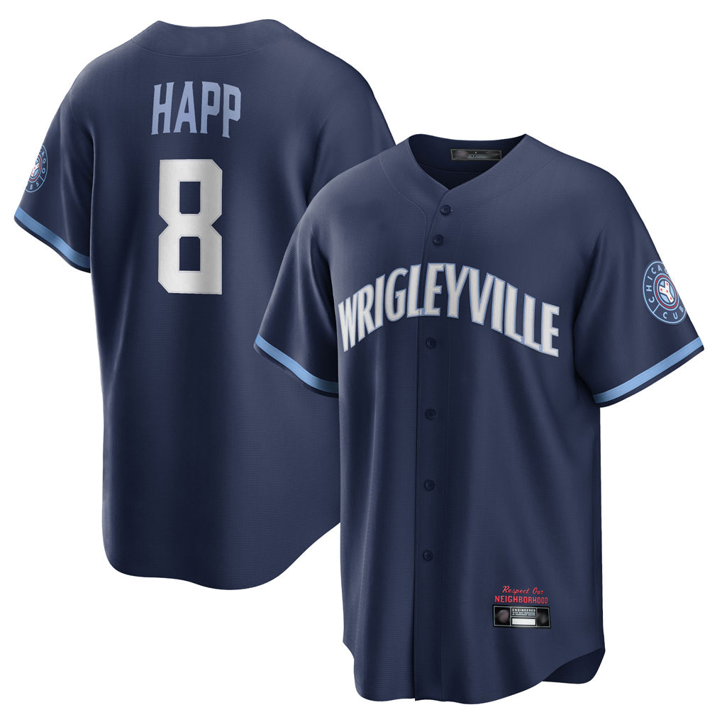 tocy C.Cubs #8 Ian Happ Player Navy City Connect Home Game Stitched Jerseys