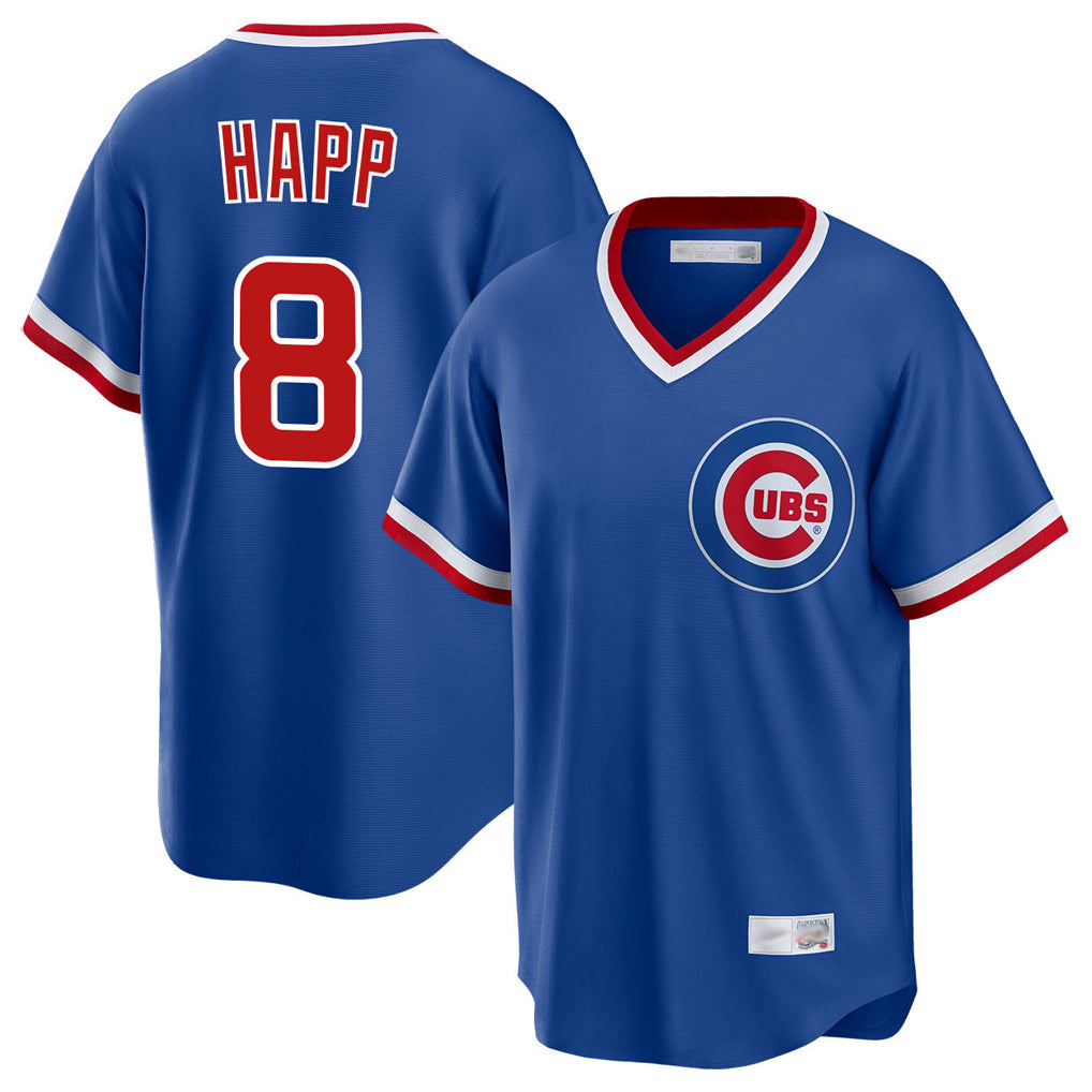tocy C.Cubs #8 Ian Happ Player Royal T-shirt Cooperstown Collection Limited Stitched Jerseys