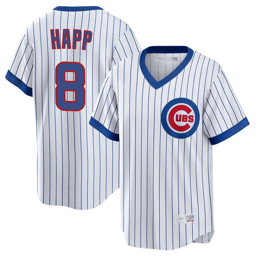 tocy C.Cubs #8 Ian Happ Player White T-shirt Cooperstown Collection Limited Stitched Jerseys