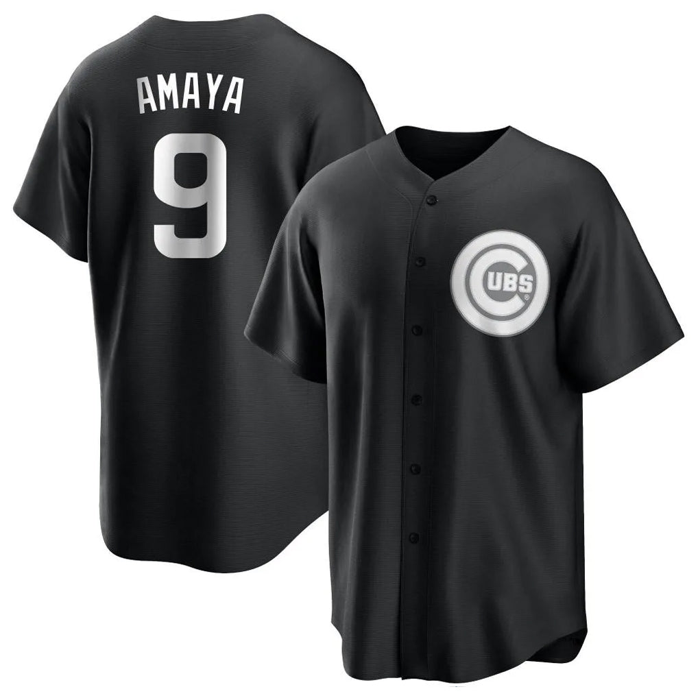 tocy C.Cubs #9 Miguel Amaya Player Black Game Stitched Jerseys